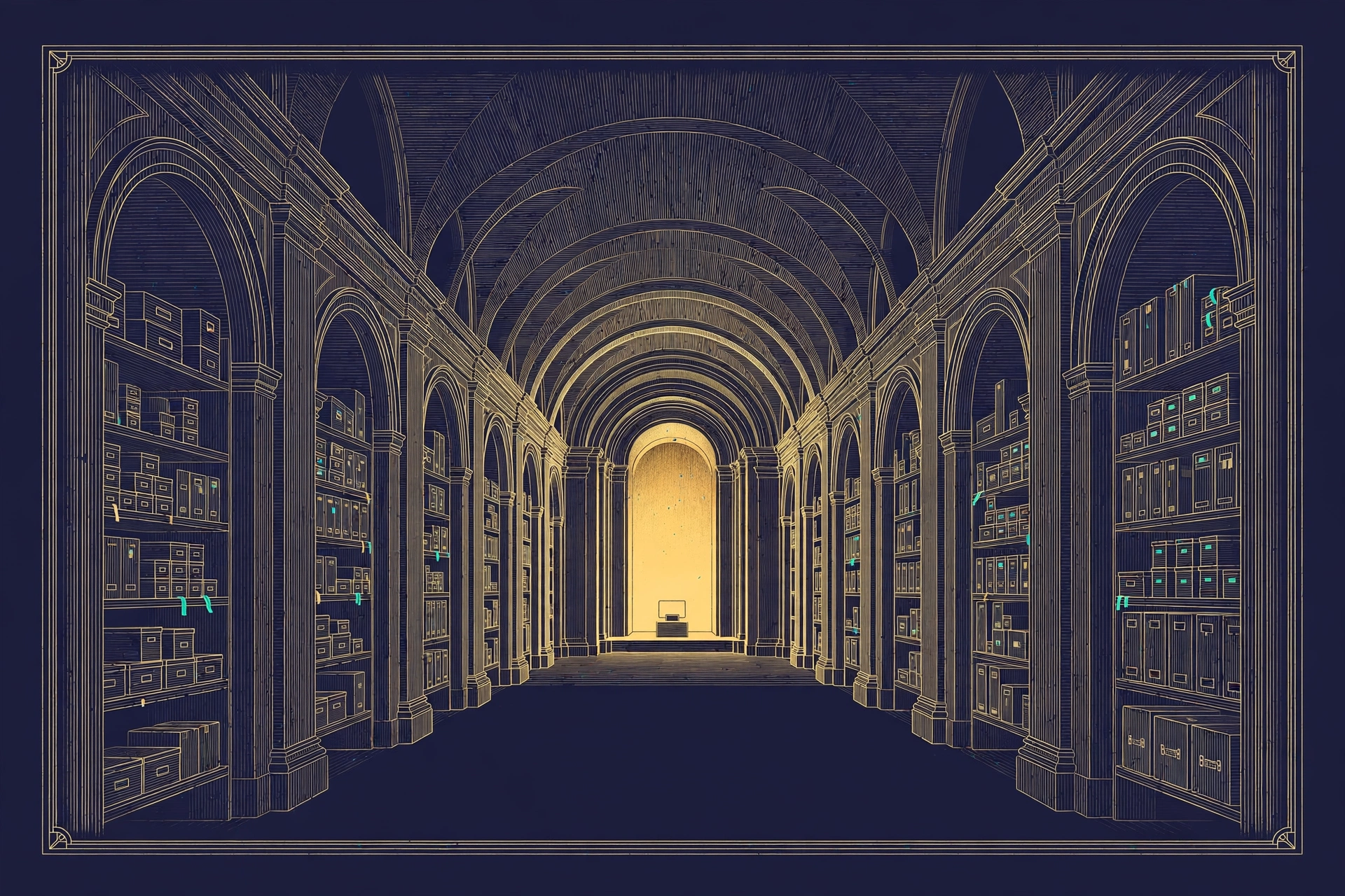 Mempalace Agentic Pass artwork - the hall of the memory palace